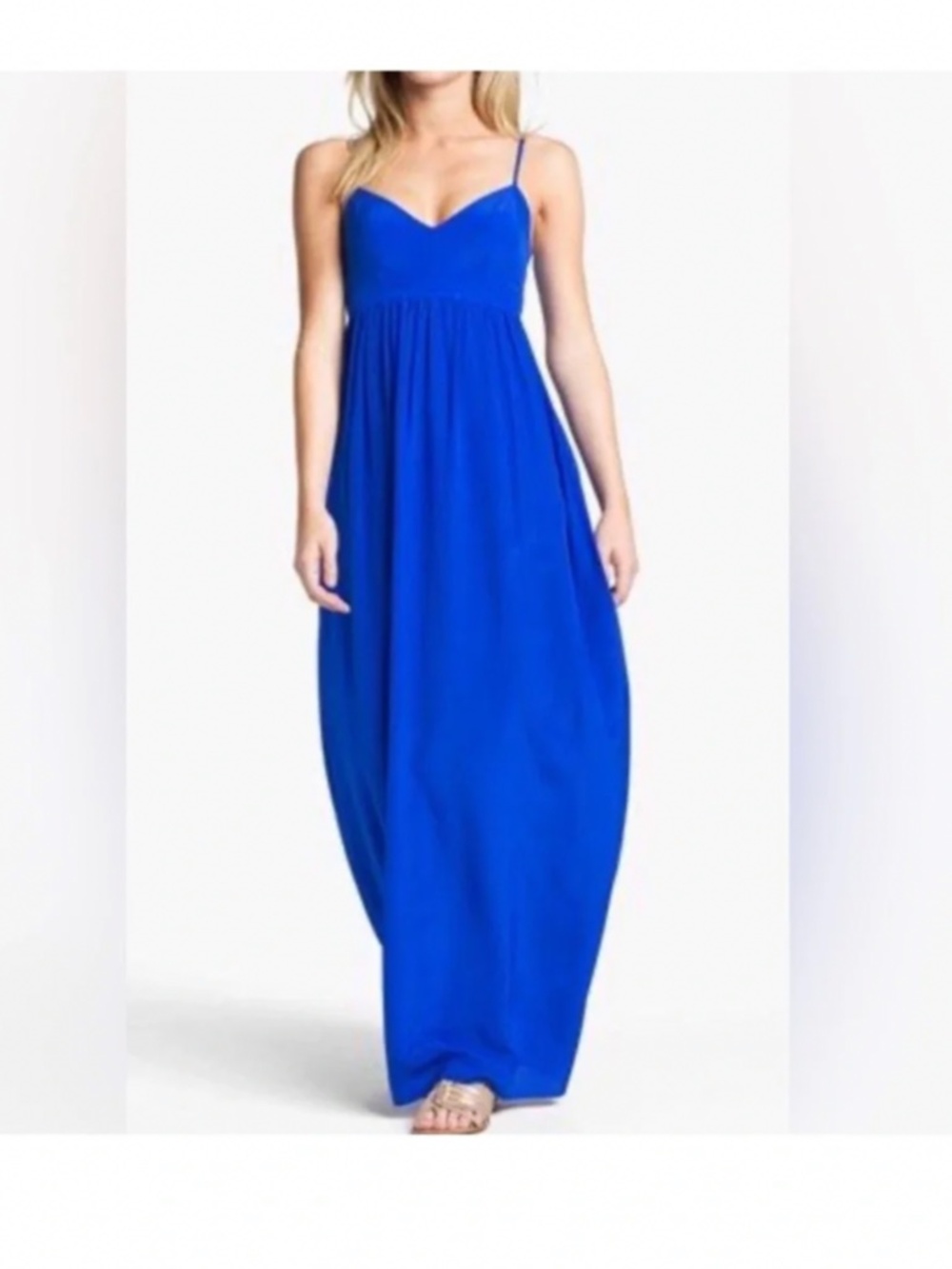 Amanda Uprichard Blue Silk Maxi Dress- XS/0-2